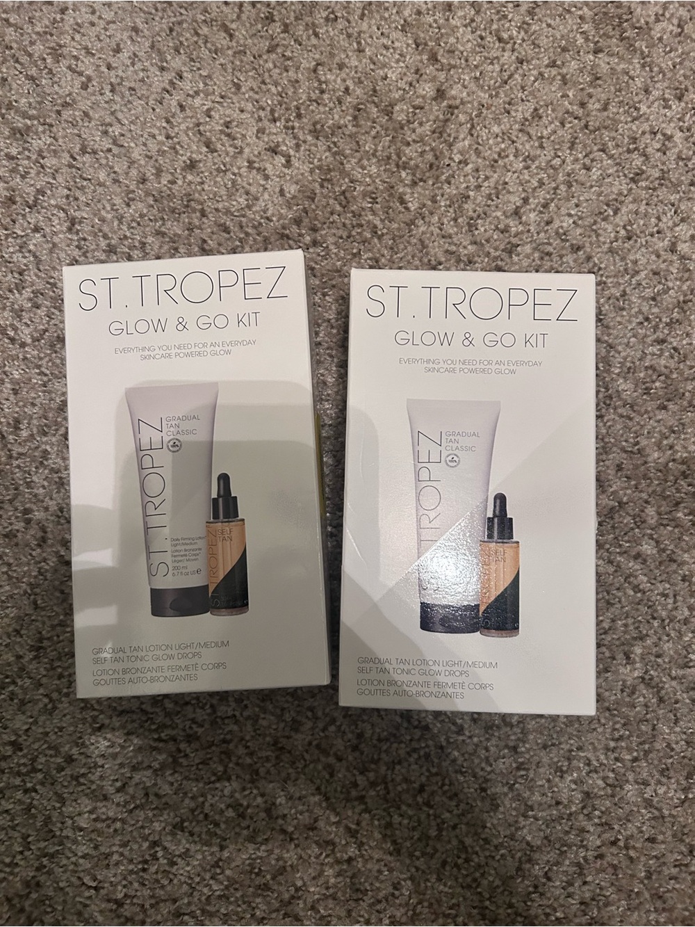 St. Tropez Glow & Go Kit - White Packaging with Gold Accent